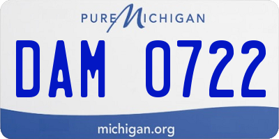 MI license plate DAM0722