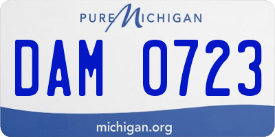 MI license plate DAM0723