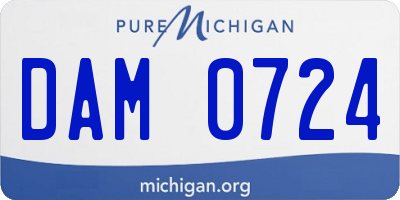 MI license plate DAM0724