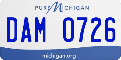 MI license plate DAM0726