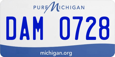 MI license plate DAM0728