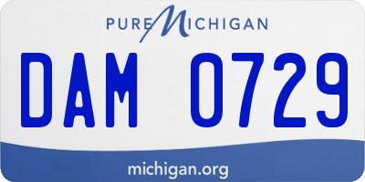 MI license plate DAM0729