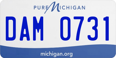 MI license plate DAM0731