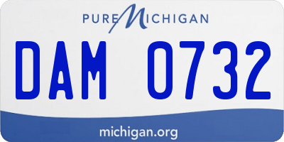 MI license plate DAM0732