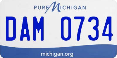 MI license plate DAM0734