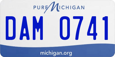 MI license plate DAM0741