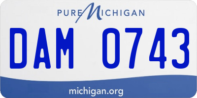 MI license plate DAM0743