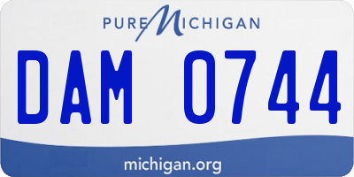 MI license plate DAM0744