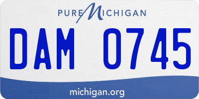 MI license plate DAM0745