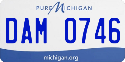 MI license plate DAM0746