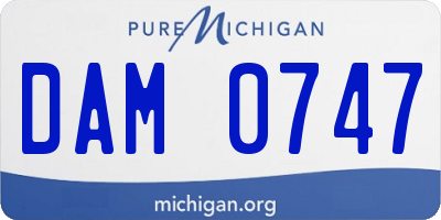 MI license plate DAM0747