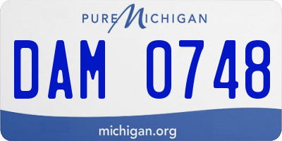 MI license plate DAM0748