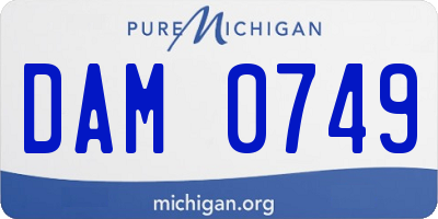 MI license plate DAM0749