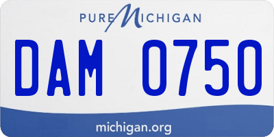 MI license plate DAM0750