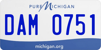 MI license plate DAM0751