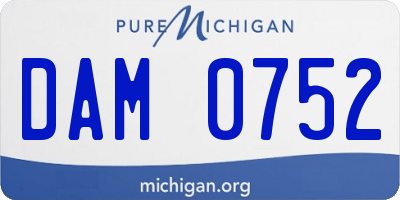 MI license plate DAM0752