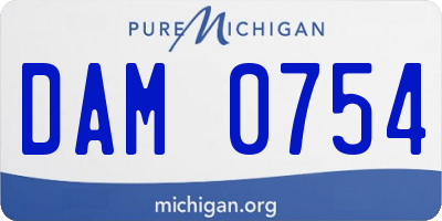 MI license plate DAM0754