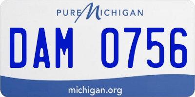 MI license plate DAM0756