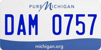MI license plate DAM0757