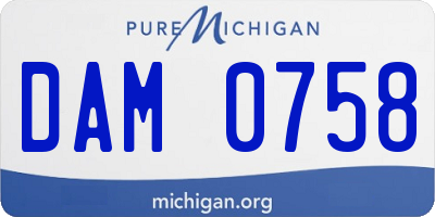 MI license plate DAM0758
