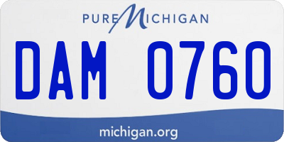 MI license plate DAM0760