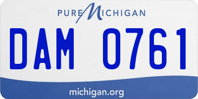 MI license plate DAM0761