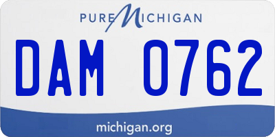 MI license plate DAM0762