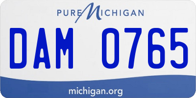 MI license plate DAM0765