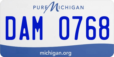 MI license plate DAM0768