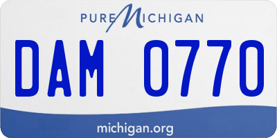 MI license plate DAM0770