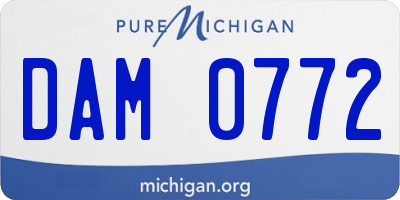 MI license plate DAM0772