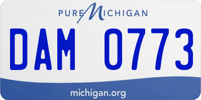MI license plate DAM0773