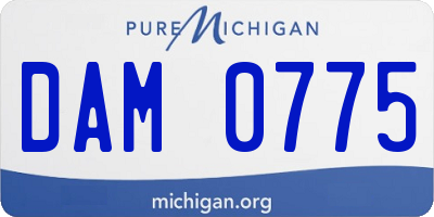 MI license plate DAM0775