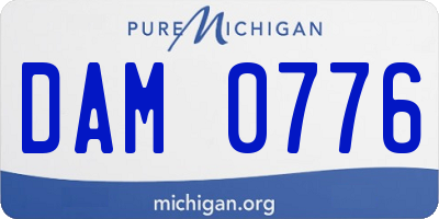 MI license plate DAM0776