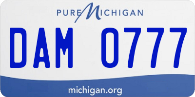 MI license plate DAM0777