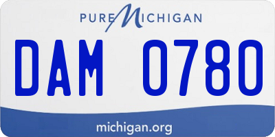 MI license plate DAM0780