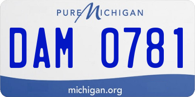 MI license plate DAM0781