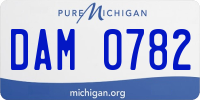 MI license plate DAM0782