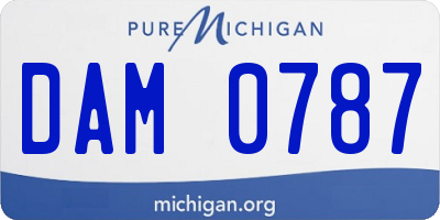MI license plate DAM0787