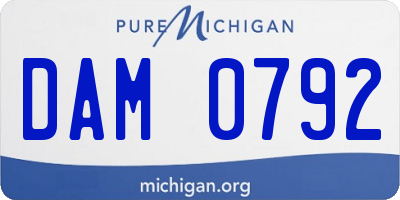 MI license plate DAM0792