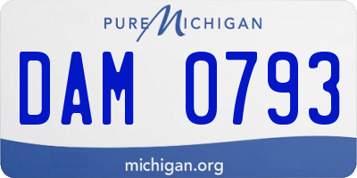 MI license plate DAM0793