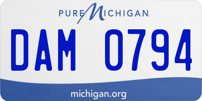 MI license plate DAM0794