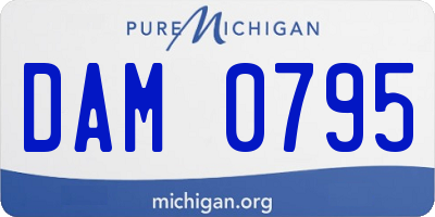 MI license plate DAM0795
