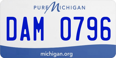 MI license plate DAM0796