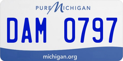 MI license plate DAM0797