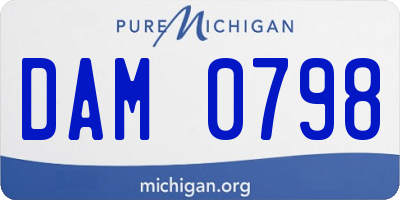 MI license plate DAM0798