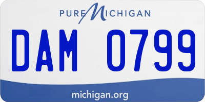 MI license plate DAM0799