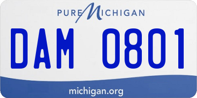 MI license plate DAM0801