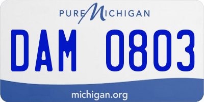 MI license plate DAM0803