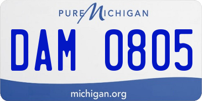 MI license plate DAM0805